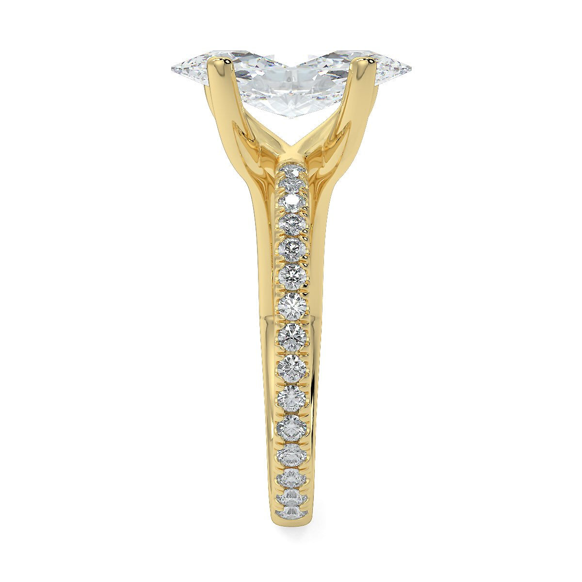 3–5 Carat Marquise Lab Grown Diamond Solitaire Ring in 18K Gold - Splitshank
