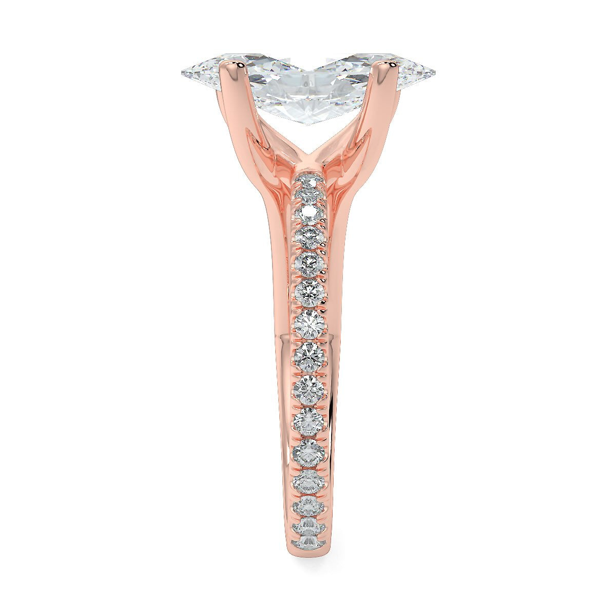 3–5 Carat Marquise Lab Grown Diamond Solitaire Ring in 18K Gold - Splitshank