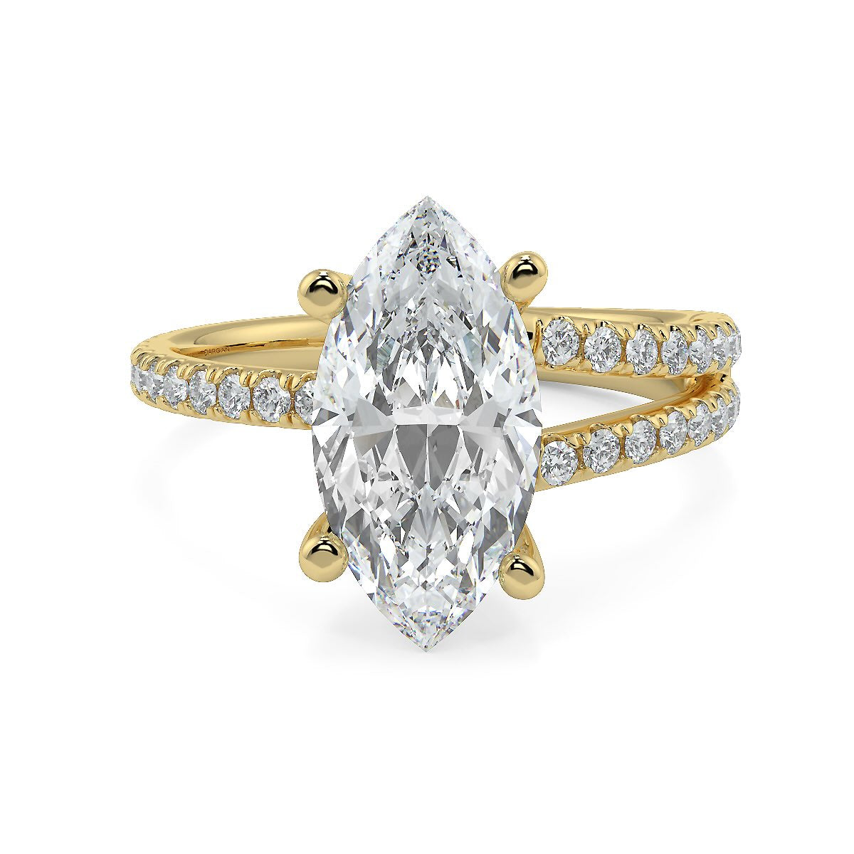3–5 Carat Marquise Lab Grown Diamond Solitaire Ring in 18K Gold - Splitshank