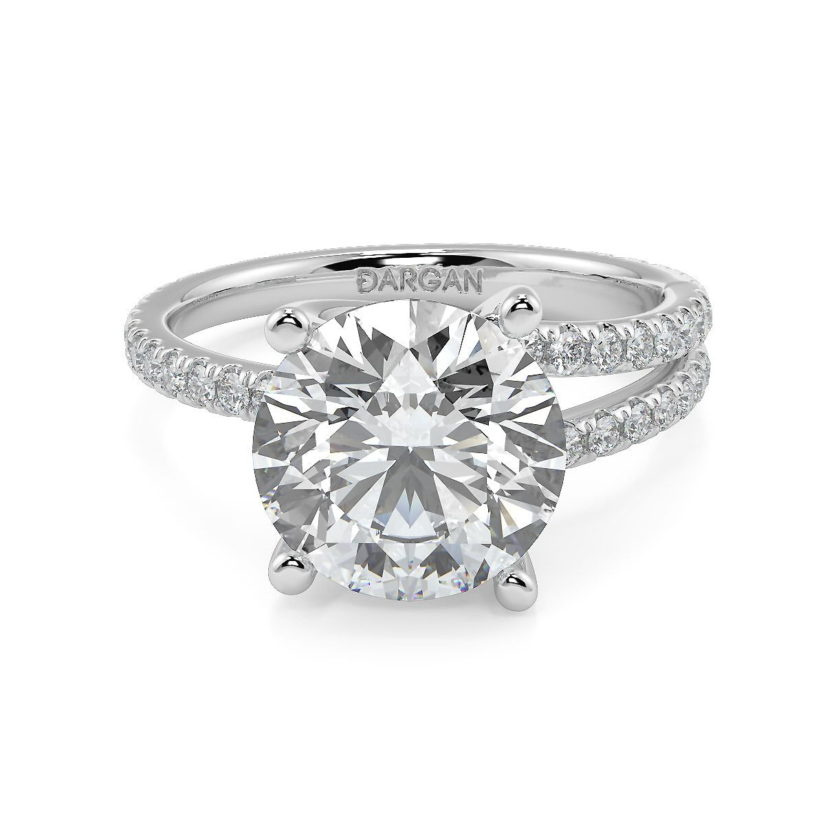 3-5 Carat Round Brilliant Lab-Grown Diamond Solitaire Half Split Shank Ring