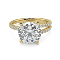 3-5 Carat Round Brilliant Lab-Grown Diamond Solitaire Half Split Shank Ring