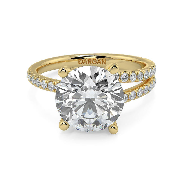 Round Brilliant Lab-Grown Diamond Half Split Shank Ring