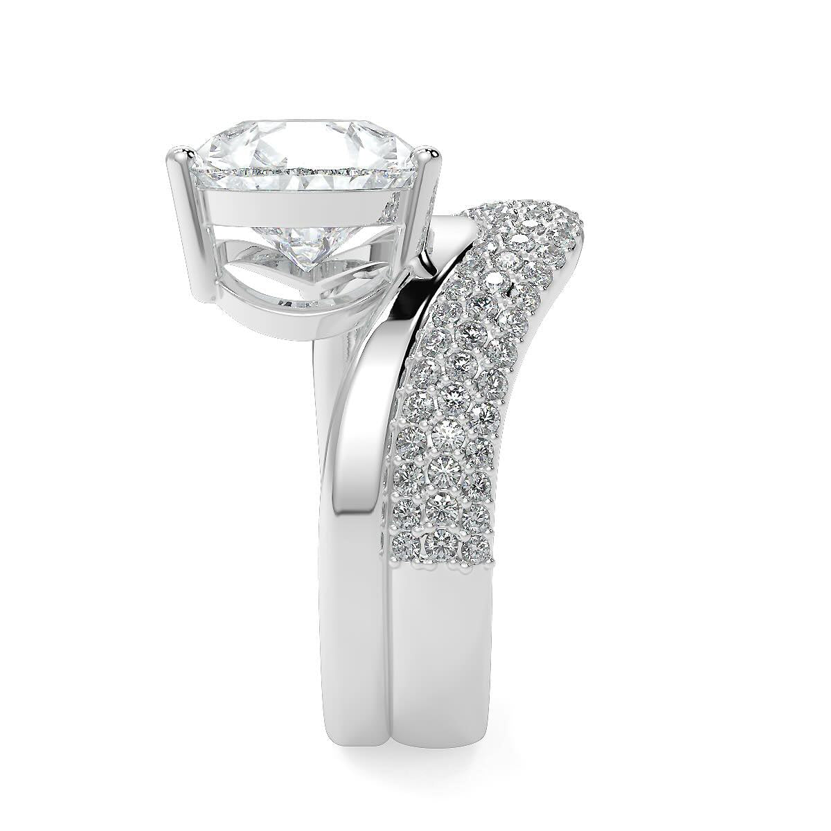 4 Carat Pear-Cut Lab-Grown Diamond Solitaire Ring | Custom 18K Gold with Optional Pave Band