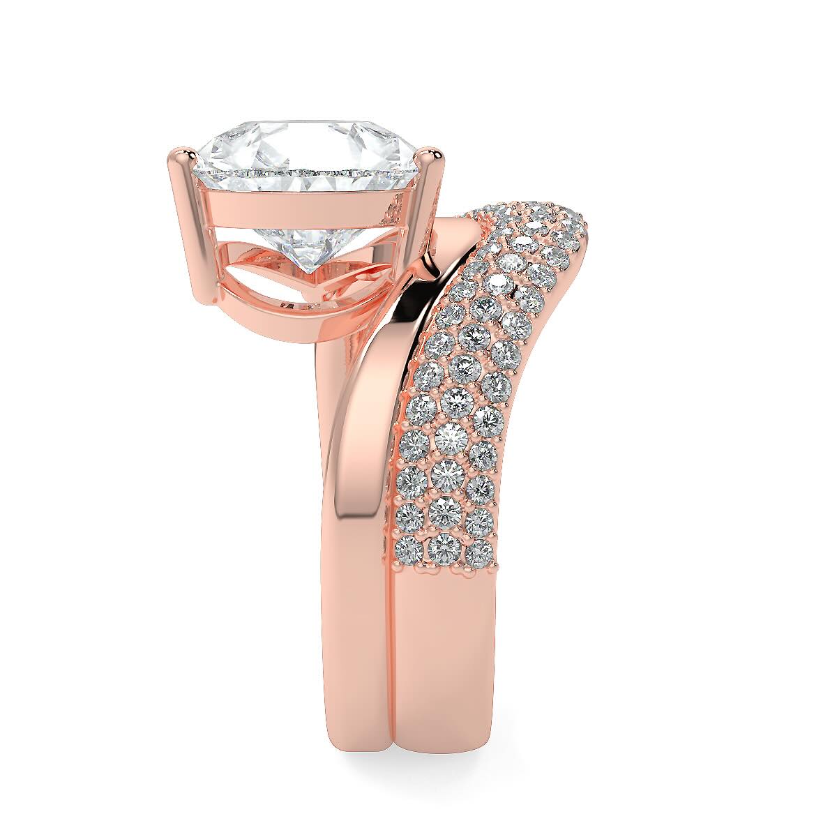 4 Carat Pear-Cut Lab-Grown Diamond Solitaire Ring | Custom 18K Gold with Optional Pave Band