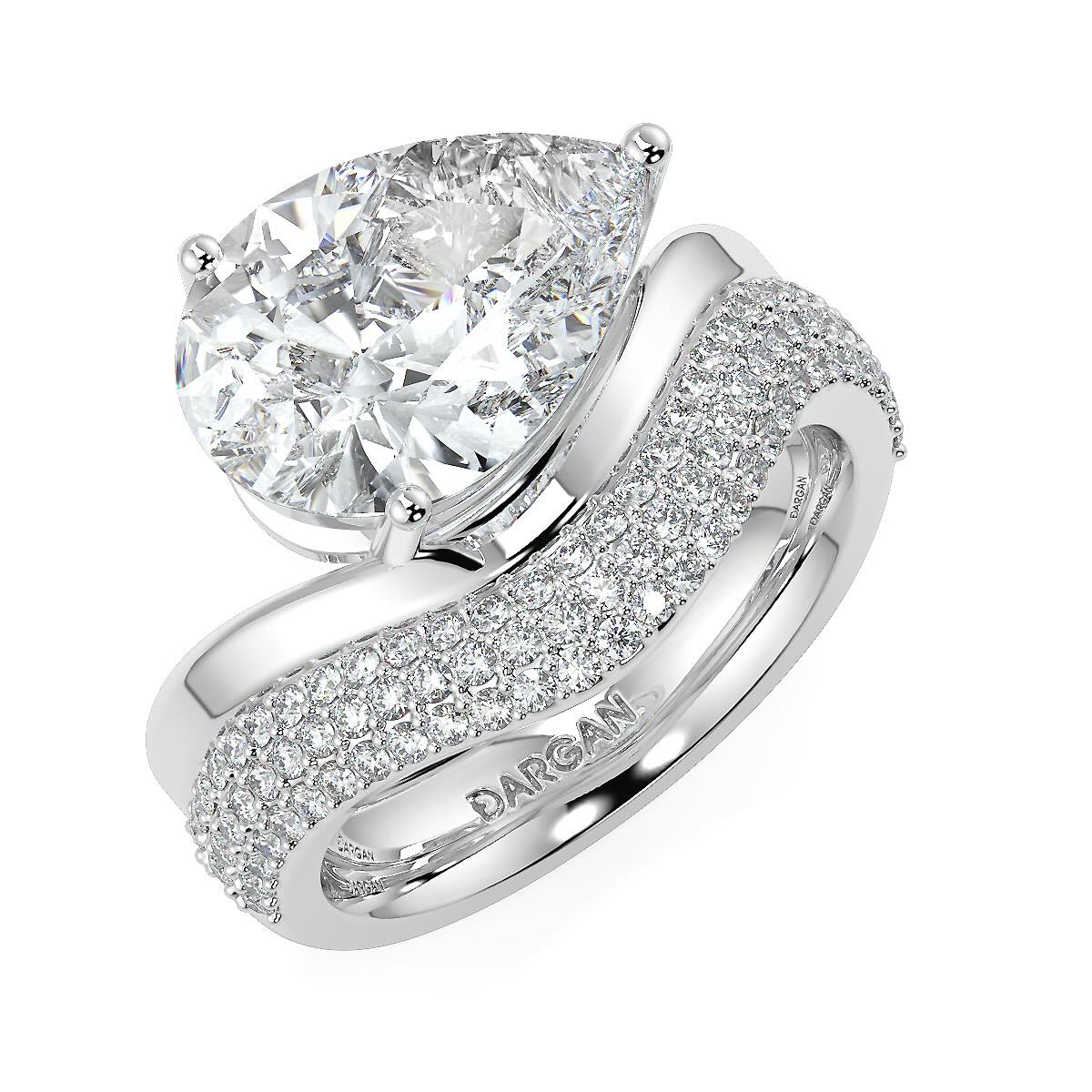 4 Carat Pear-Cut Lab-Grown Diamond Solitaire Ring | Custom 18K Gold with Optional Pave Band