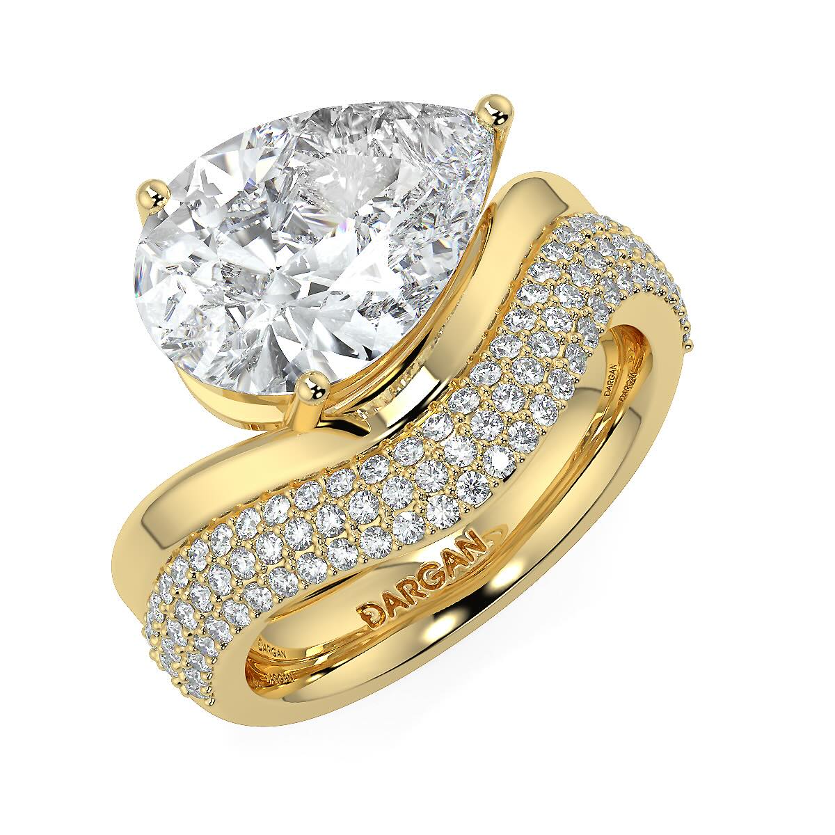 4 Carat Pear-Cut Lab-Grown Diamond Solitaire Ring | Custom 18K Gold with Optional Pave Band