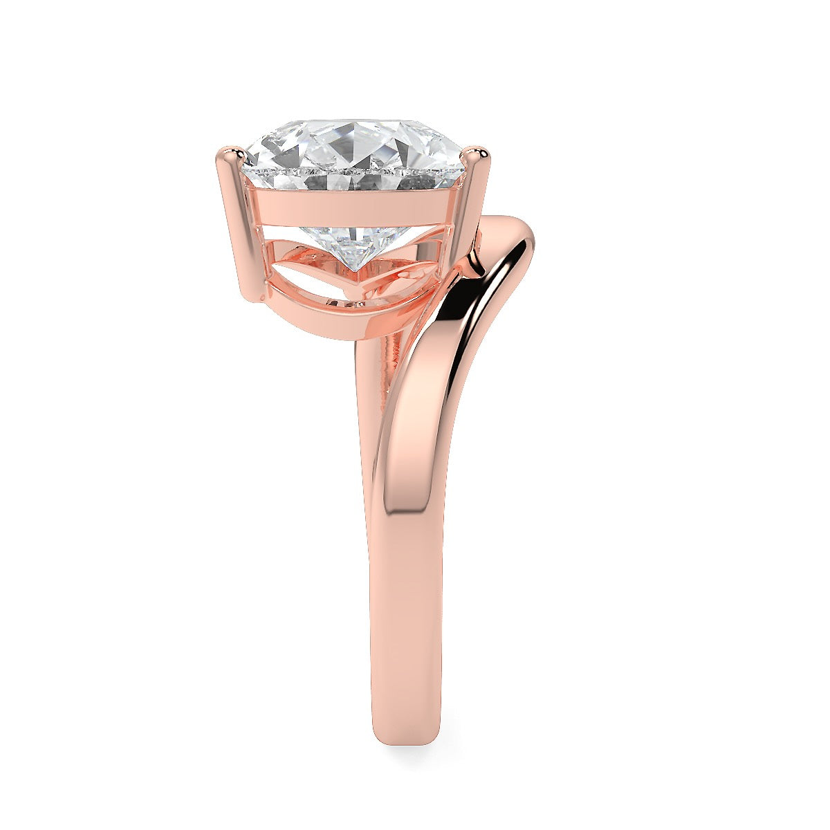 4 Carat Pear-Cut Lab-Grown Diamond Solitaire Ring | Custom 18K Gold with Optional Pave Band