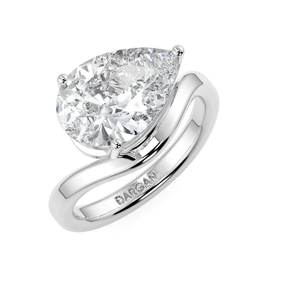 4 Carat Pear-Cut Lab-Grown Diamond Solitaire Ring | Custom 18K Gold with Optional Pave Band