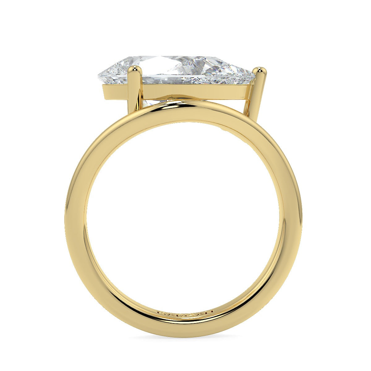 4 Carat Pear-Cut Lab-Grown Diamond Solitaire Ring | Custom 18K Gold with Optional Pave Band