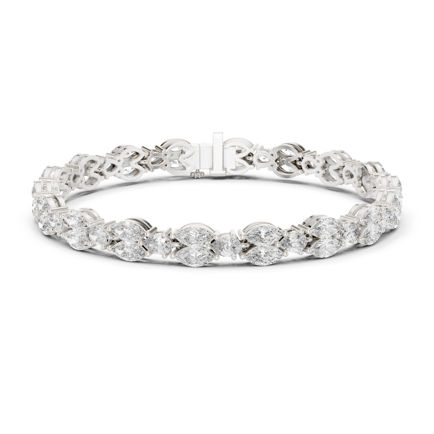 Stunning Marquise & Pear Lab Grown Diamond Tennis Bracelet | 18K Gold | 7.5 Carat