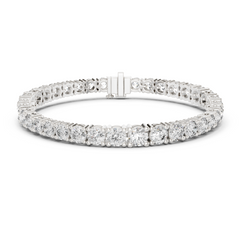 Symmetrical Graduated Round Lab-Grown Diamond Tennis Bracelet in 18K Gold | 13 Carat