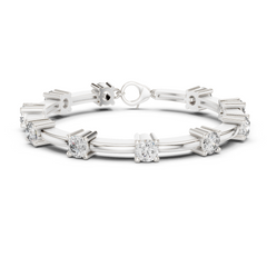 Elegant Round Lab-Grown Diamond Tennis Bracelet in 18K Gold | 5 Carat