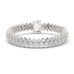Criss-Cross Lab-Grown Diamond Bracelet Set In 18K Gold | 6 Carats