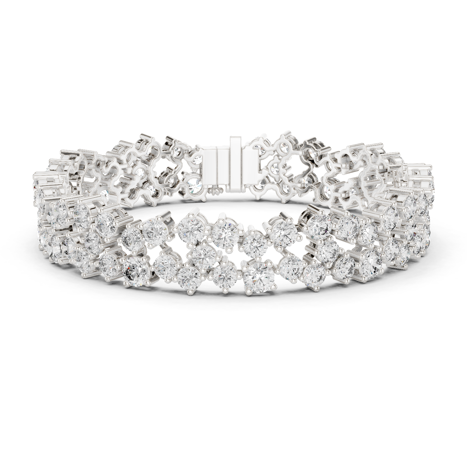 Multi-Cluster Lab-Grown Diamond Bracelet in 18K Gold | 14 Carat