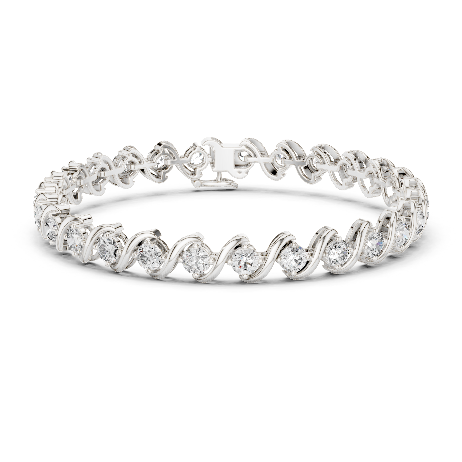 Wave Lab-Grown Diamond Tennis Bracelet in 18K Gold | 6.2 Carats