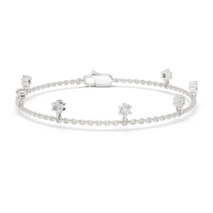 Minimal Floating Diamond Charm Bracelet in 18K Gold | Round Lab-Grown Diamond