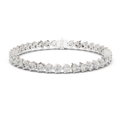 3 Prong Round Lab - Grown Diamond Tennis Bracelet in 18K Gold | 8 Carat