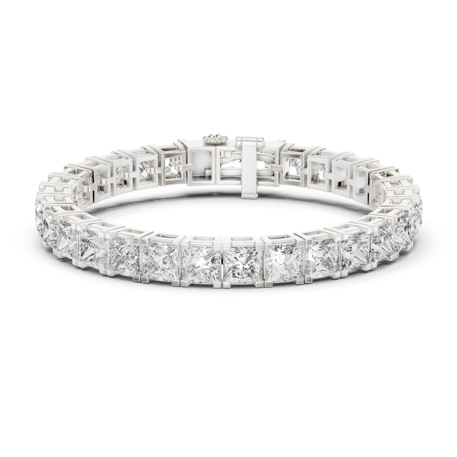 Beautiful Princess Cut Lab-Grown Diamond Tennis Bracelet in 18K Gold | 23 Carat