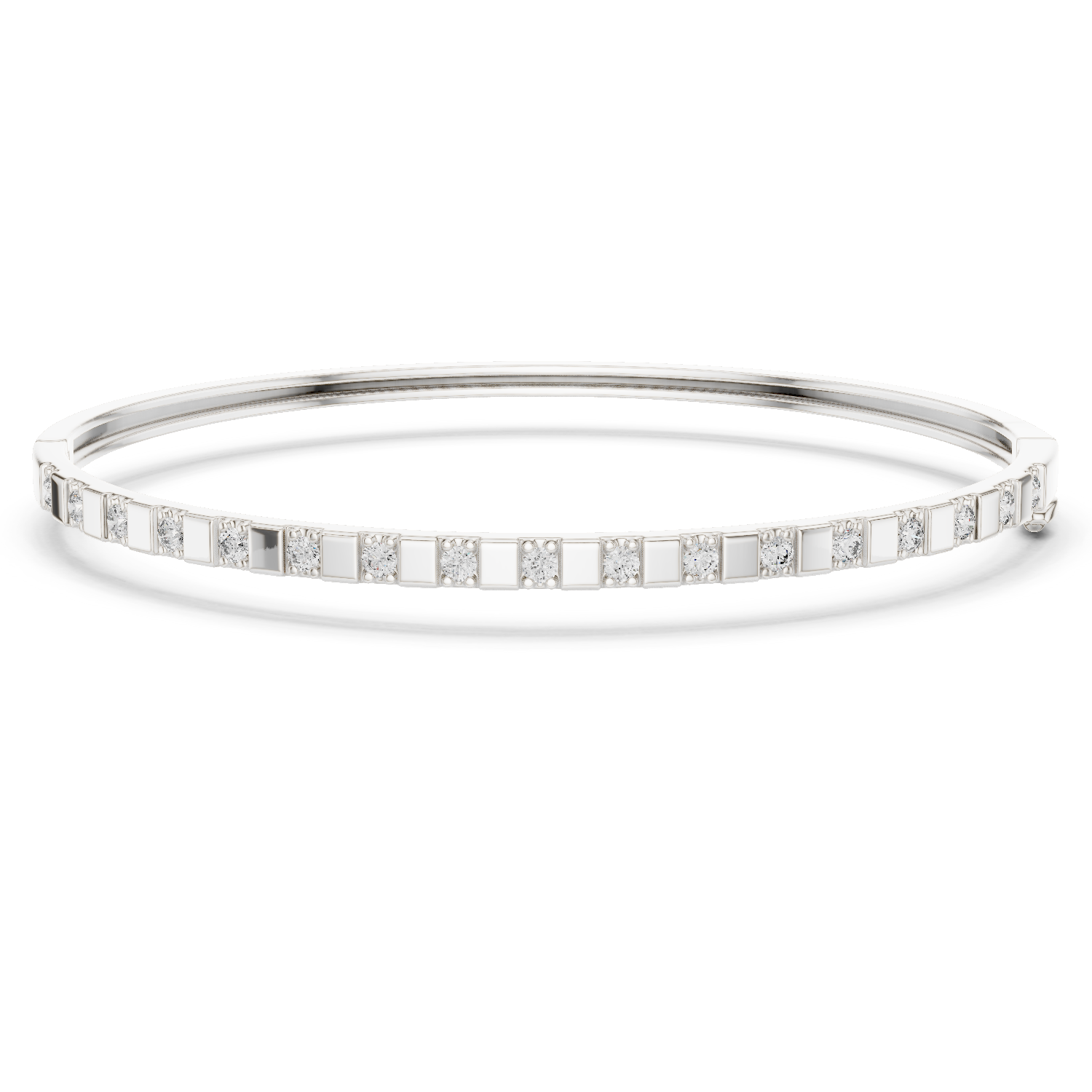 Elegant Lab - Grown Diamond Bar Bangle Bracelet in 18K Gold