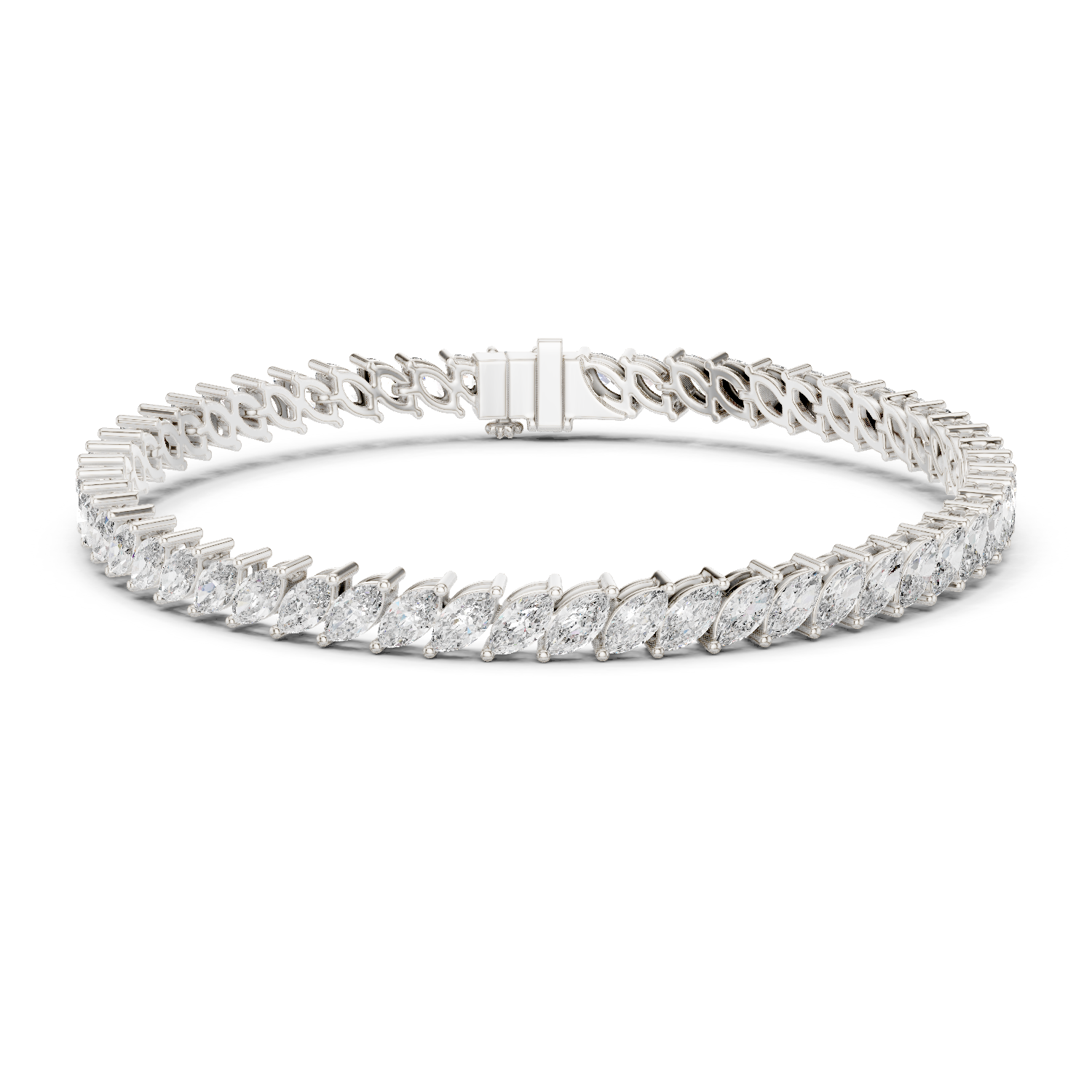 Marquise Lab-Grown Diamond Tennis Bracelet in 18K Gold | 8 Carat