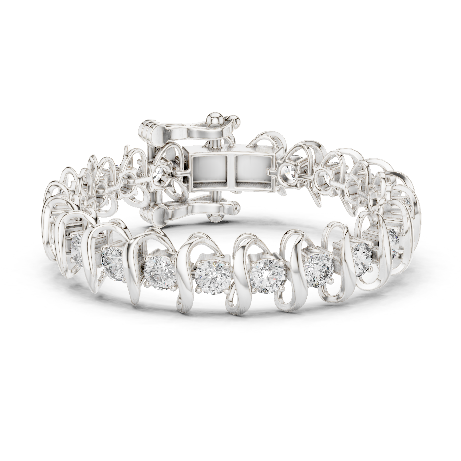 Sculpted Wave Lab-Grown Diamond Bracelet in 18K Gold | 11 Carat