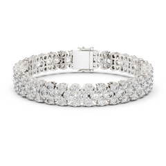 Triple Row Lab-Grown Diamond Tennis Bracelet in 18K Gold | 15 Carat