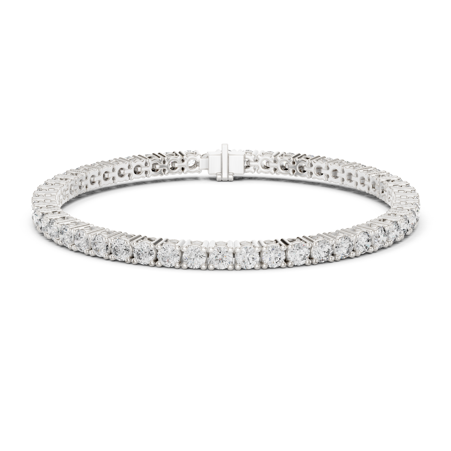 Round Lab-Grown Diamond Tennis Bracelet in 18K Gold | 4 Prong Setting | 6 Carat