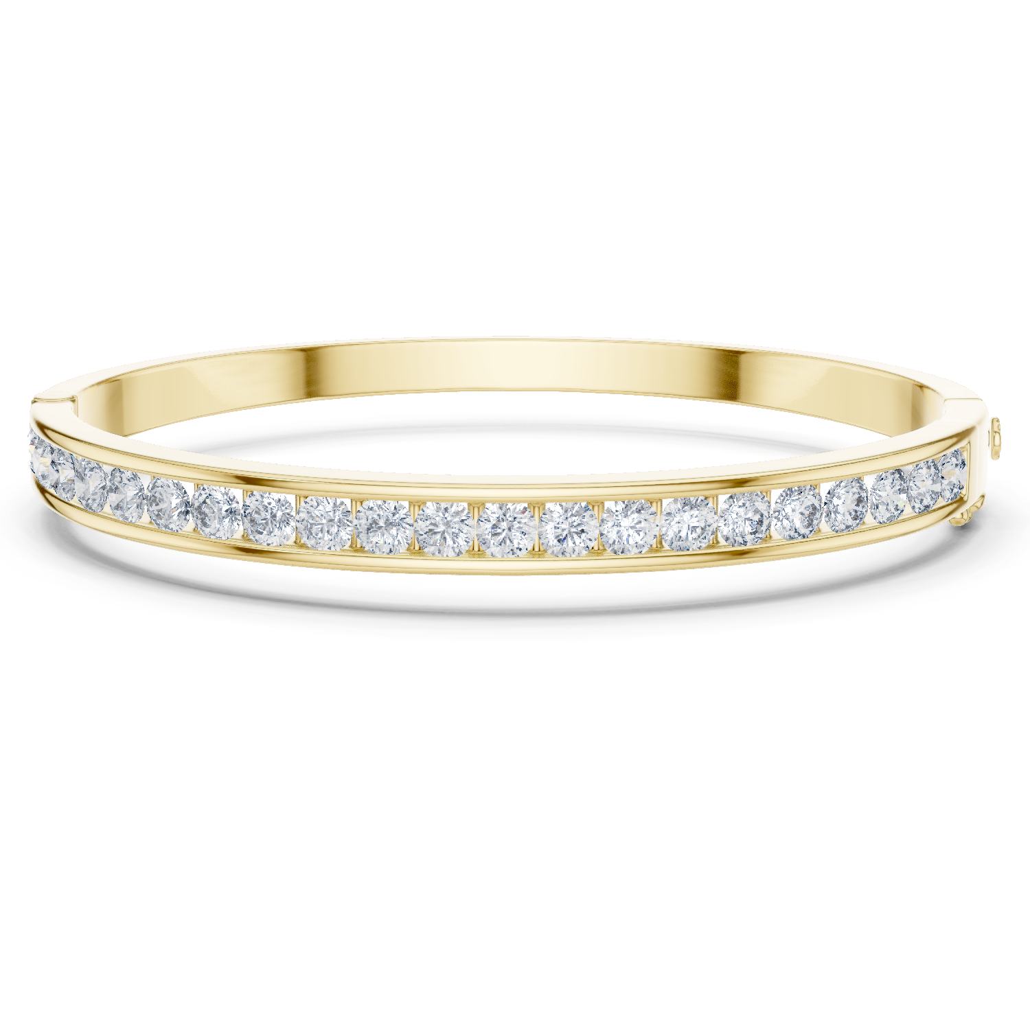 Channel-Set Lab-Grown Diamond Bangle Bracelet in 18K Gold | Minimal Diamond Bracelet