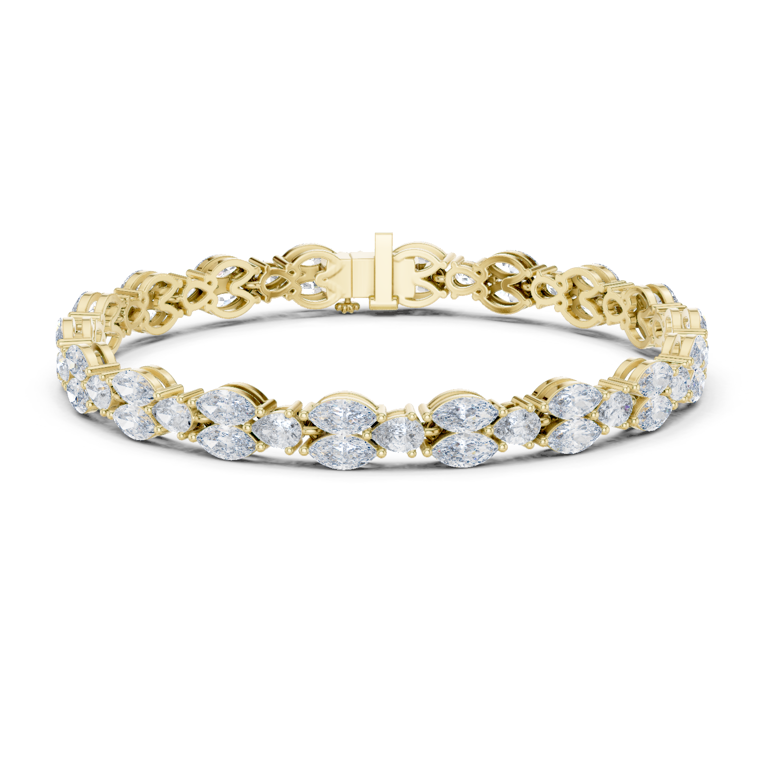 Stunning Marquise & Pear Lab Grown Diamond Tennis Bracelet | 18K Gold | 7.5 Carat