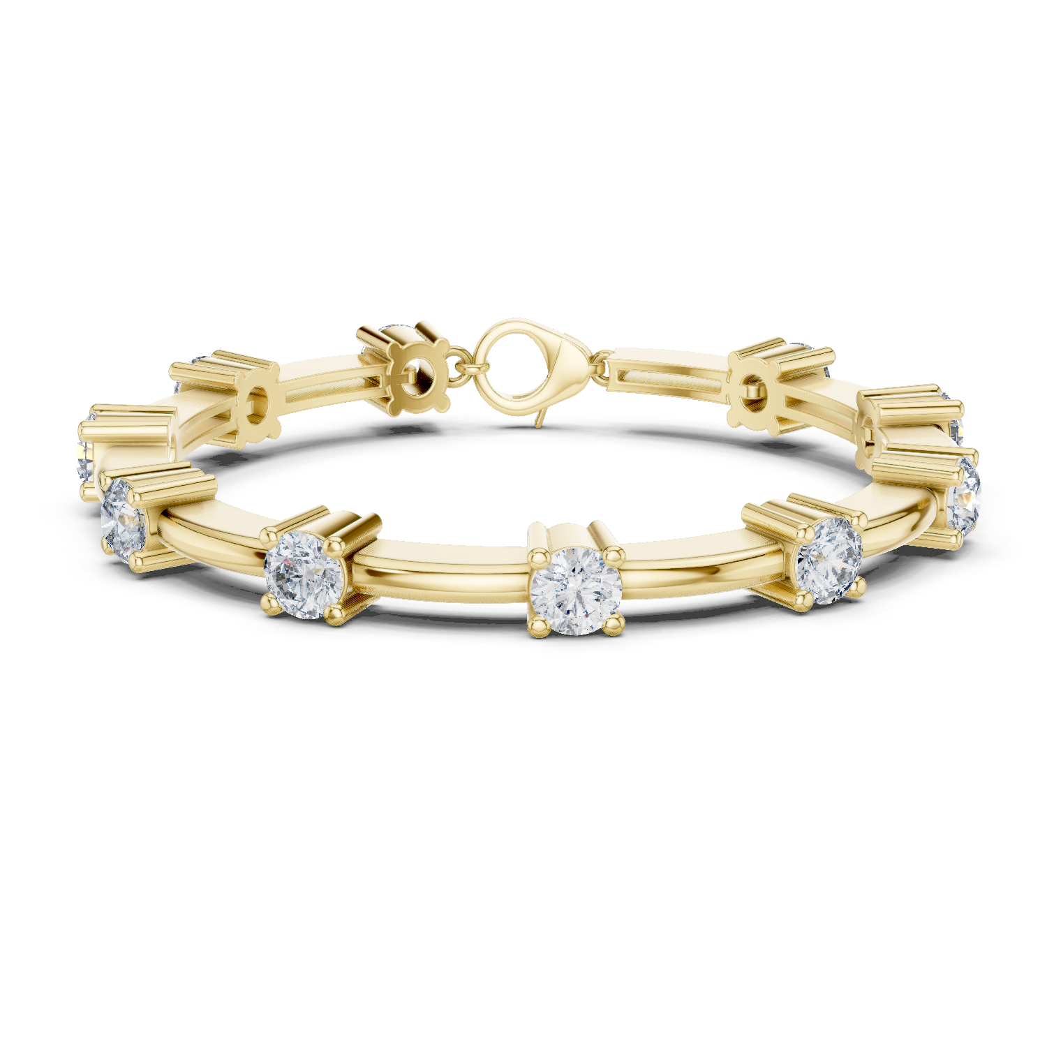Elegant Round Lab-Grown Diamond Tennis Bracelet in 18K Gold | 5 Carat