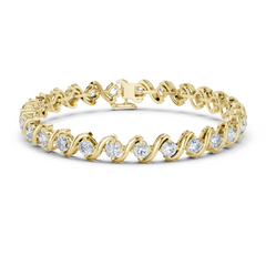 Wave Lab-Grown Diamond Tennis Bracelet in 18K Gold | 6.2 Carats