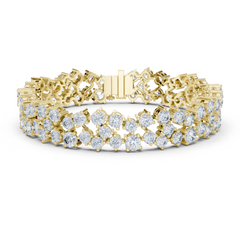 Multi-Cluster Lab-Grown Diamond Bracelet in 18K Gold | 14 Carat