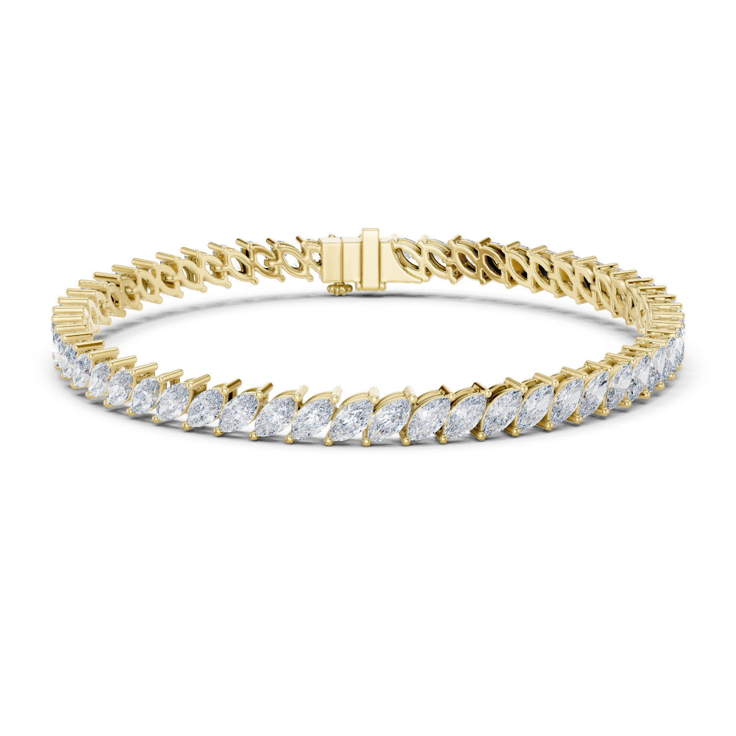 Marquise Lab-Grown Diamond Tennis Bracelet in 18K Gold | 8 Carat