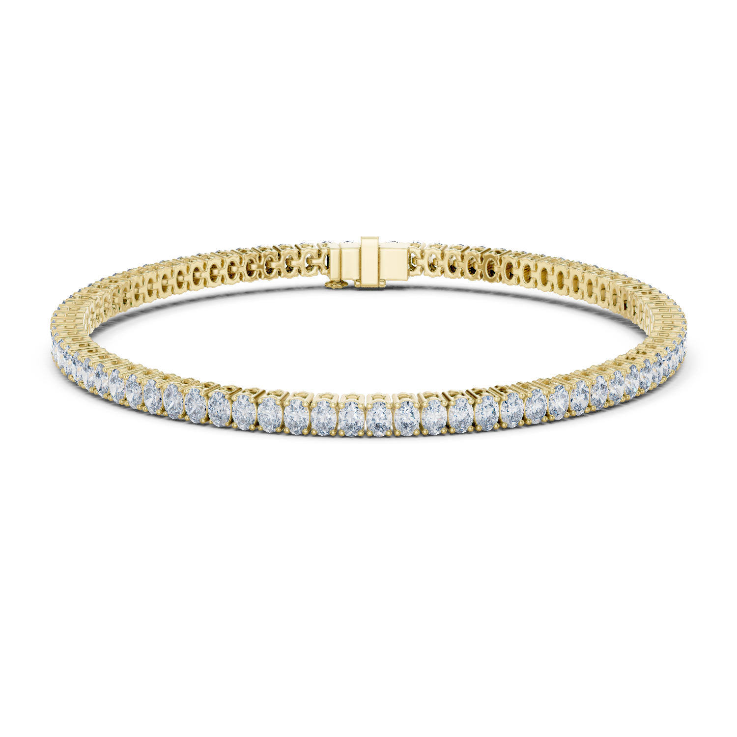 Oval Lab-Grown Diamond Tennis Bracelet in 18K Gold | Classic Everyday Diamond Bracelet