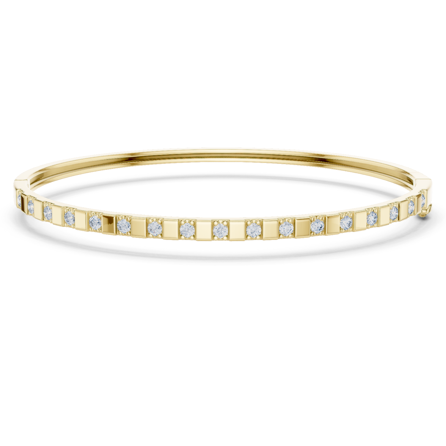 Elegant Lab - Grown Diamond Bar Bangle Bracelet in 18K Gold
