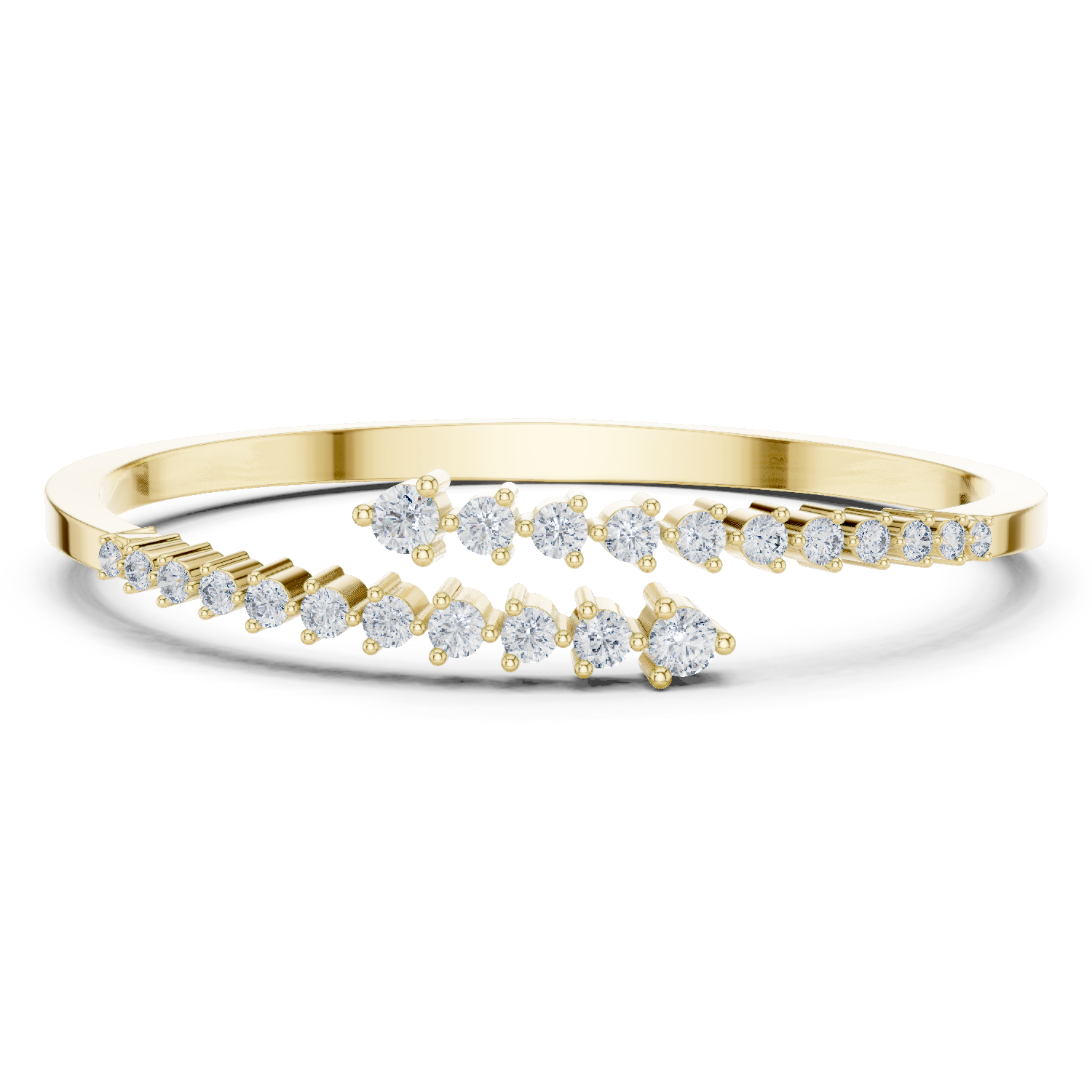 Graduated Diamond Wrap Bangle in 18K Gold | 1.5 Carat