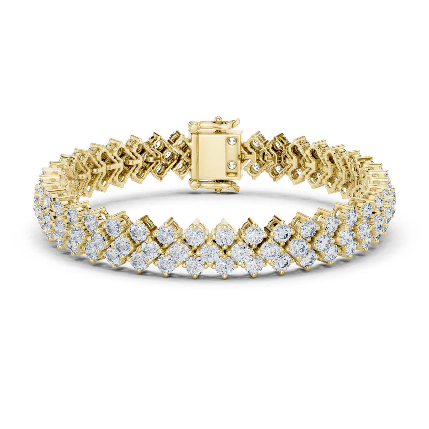 Criss-Cross Lab-Grown Diamond Bracelet Set In 18K Gold | 6 Carats