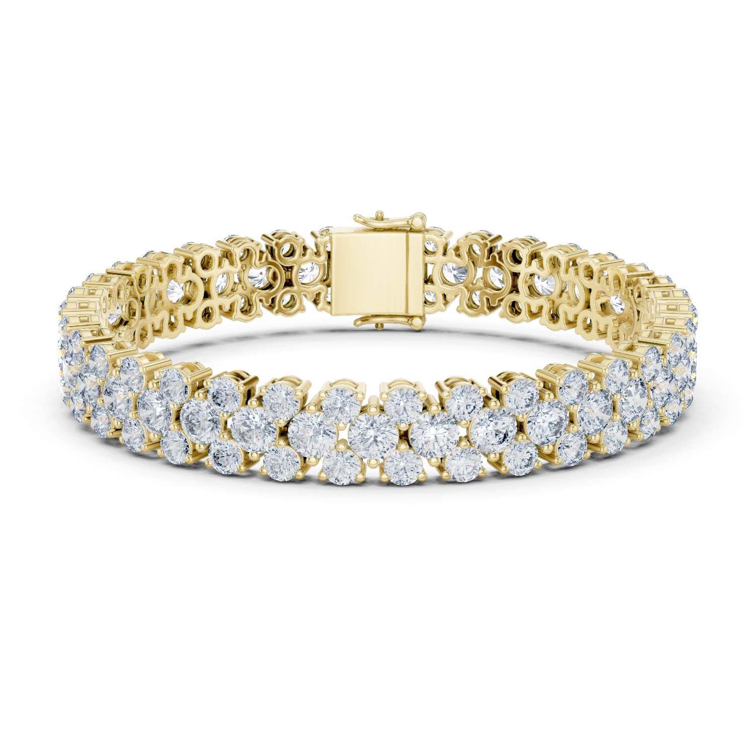 Triple Row Lab-Grown Diamond Tennis Bracelet in 18K Gold | 15 Carat