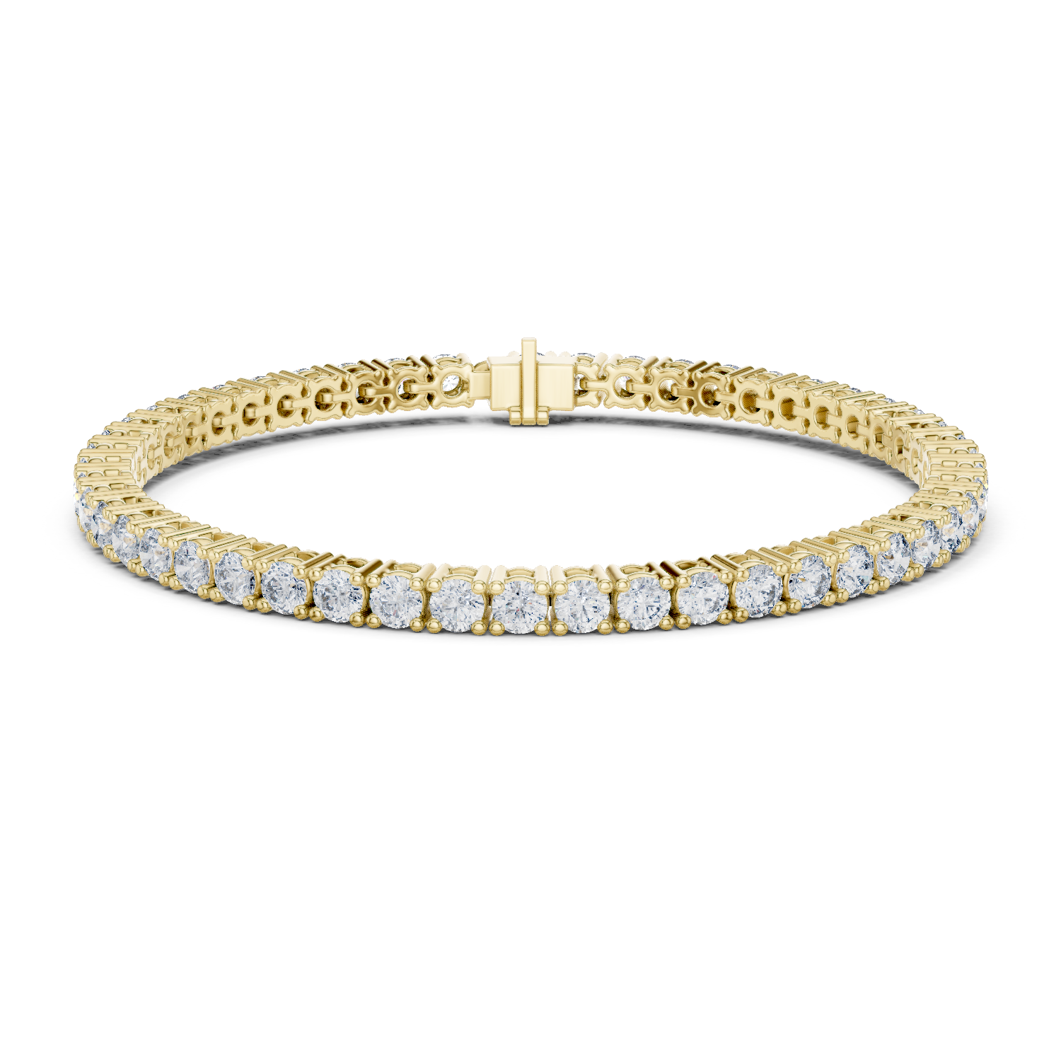 Round Lab-Grown Diamond Tennis Bracelet in 18K Gold | 4 Prong Setting | 6 Carat