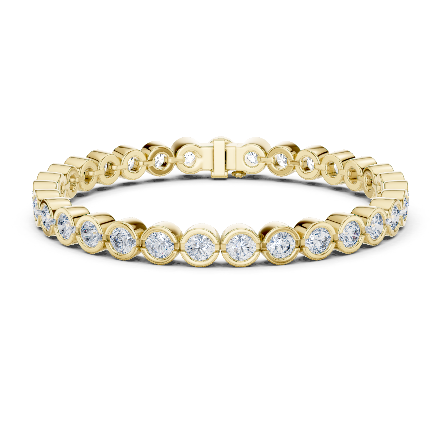 Full Bezel Round Lab-Grown Diamond Tennis Bracelet in 18K Gold | 7.5 Carat