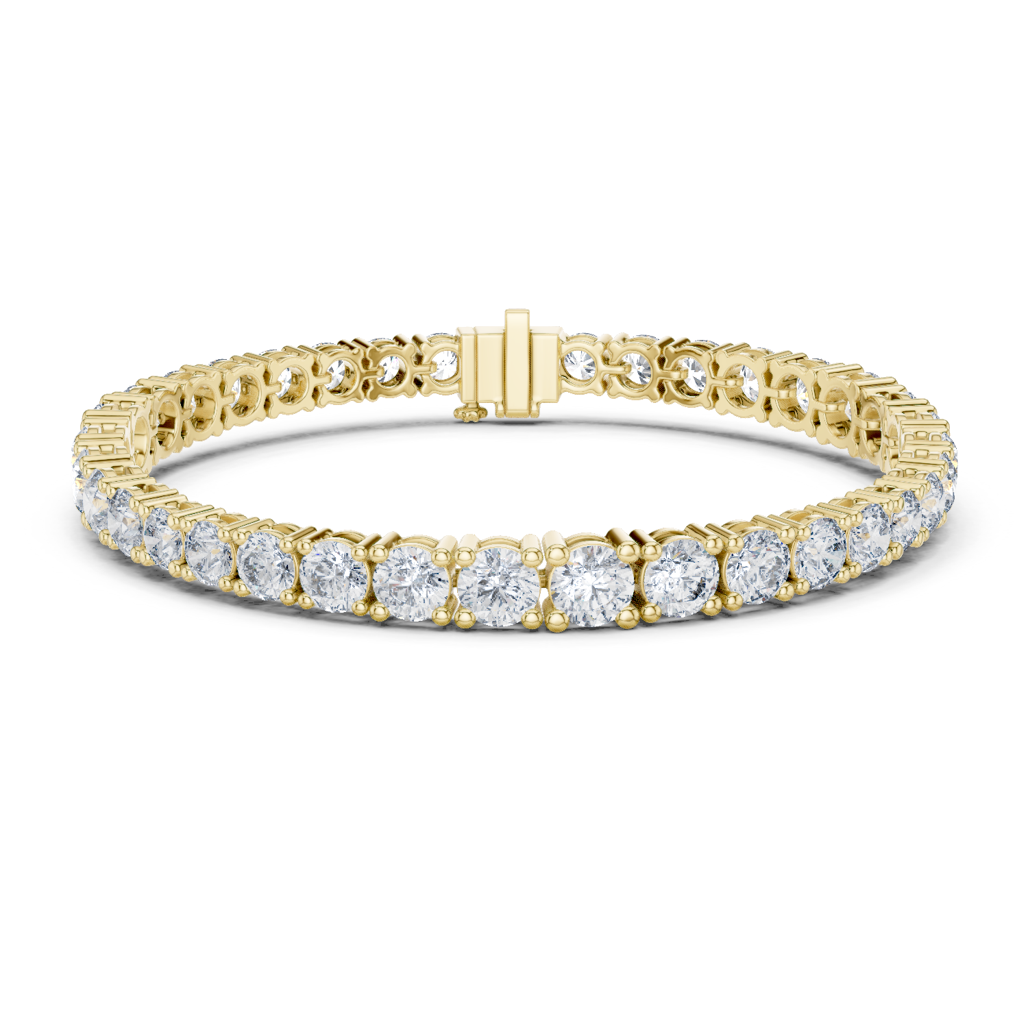 Symmetrical Graduated Round Lab-Grown Diamond Tennis Bracelet in 18K Gold | 13 Carat