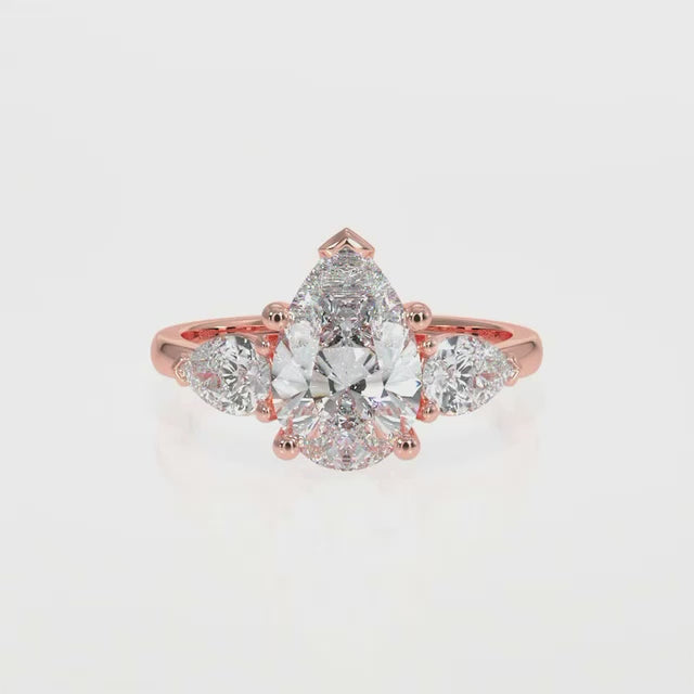 Pear Trilogy Lab-Grown Diamond Ring