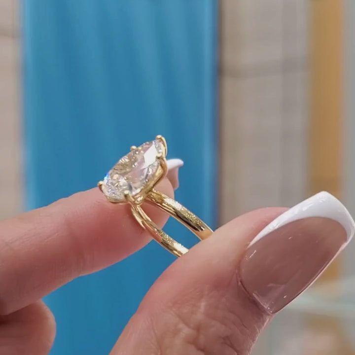 3 Carat Pear-Cut Lab Grown Diamond Solitaire Ring