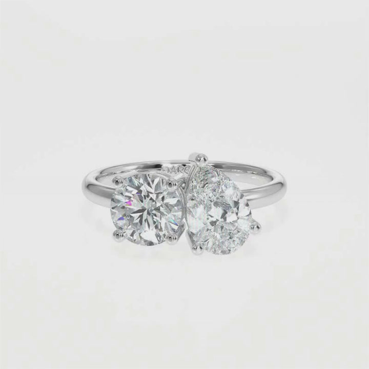 Round & Pear Diamond Ring