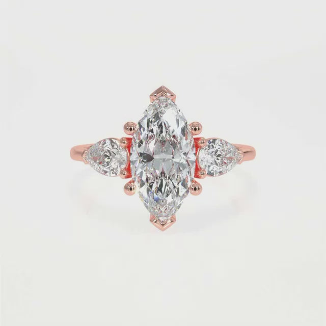 Marquise-Pear Trilogy Lab-Grown Diamond Ring