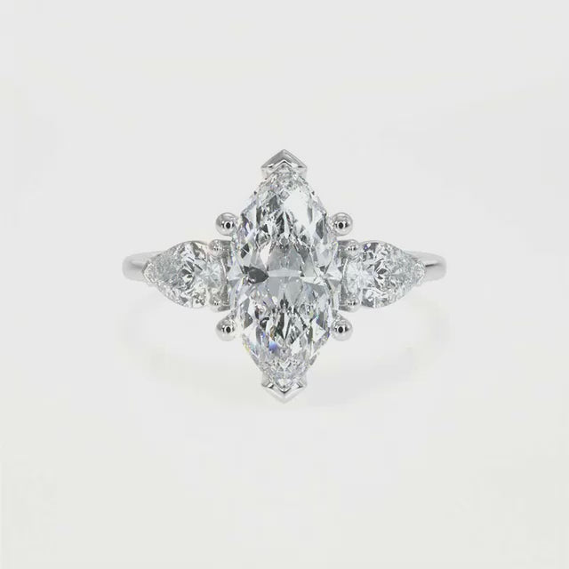 Marquise-Pear Trilogy Lab-Grown Diamond Ring