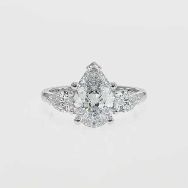 Pear Trilogy Lab-Grown Diamond Ring